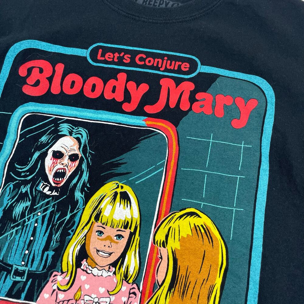 Creepy Co Bloody Mary Retro Graphic Black T-Shirt Unisex Medium - Picture 3 of 5